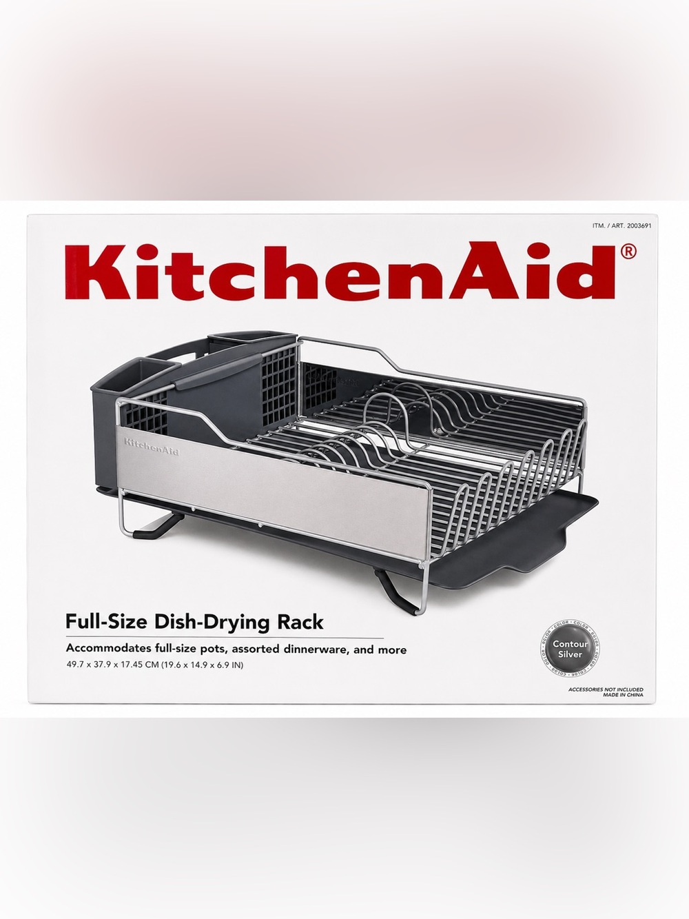 KitchenAid Full Size Stainless Steel Dish Drying Rack Contour Silver